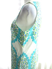 London Times Dress 6 Sleeveless Sheath Shift Blue Green Aqua Medallion Mandala