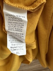 Shop Basic USA Dress Women’s Size XL Gold Mini Long Sleeve V-Neck NWOT