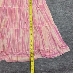 Isaac Mizrahi Live Womens Trendy Printed Mesh Ruffle Dress Petite Small Sz Pink
