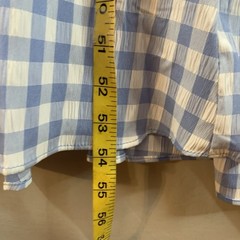 Taylor size 4 Small Blue Gingham Button Front Dress with Bow Silky NWOT