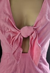NWT 4SI3NNA Front Tie Bowknot Cutout Puff Sleeves Mini Dress XS