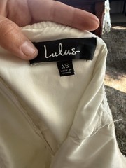 Lulus Ivory Solid V-Neck Spaghetti Strap Maxi Dress Zip Adjustable Straps XS
