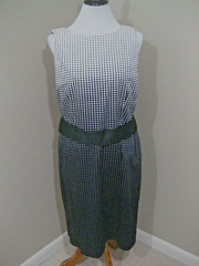 NWT! ANN TAYLOR Black/White Dot/Check Ombre Sleeveless Sheath Dress Sz 14 $119