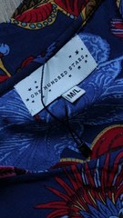 One Hundred Stars Kimono Dress Royal Blue Floral Paisley Cupro Viscose M/L Boho