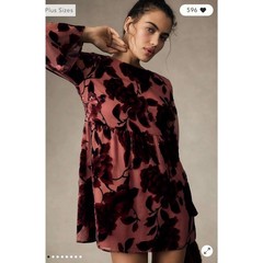 NWT❤️HUTCH LONG-SLEEVE VELVET MINI DRESS szXL