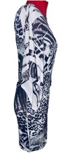 Papaya Cowl Neck Butterfly Sleeve Sexy Party Cocktail Dress Black & White Medium