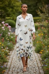 JOHNNY WAS Mariposa Long Kaftan Size Medium: Excellent Condition: Floor length