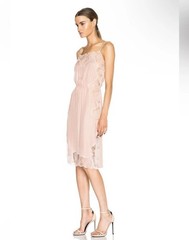 Fleur Du Mal Rose Silk Lace Applique Slip Dress in Dusty Rose Pink Size Small
