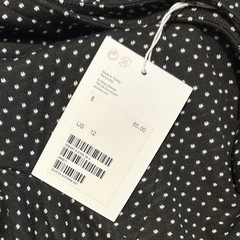 NWT & Other Stories Paris Atelier Black/White Dot Stripe Knit Dress Size 12