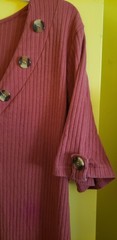 FULL CIRCLE ribbed knit button front dress rust color 3X