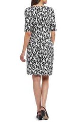 NIC + ZOE Black White Lively Twist 3/4 Elbow Sleeve Sheath Dress PM 8P – 10P 🤍