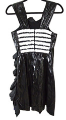 NEW Koché Patchwork Fit & Flare Dress- Black size 38 #D119