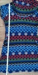 💙Ladies Blue Khaki Red PATTERN MICROFLEECE DRESS with COWL NECK UK Size 10-12💙