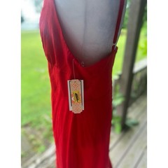 Gianni Bini Red Solid V-Neck Sleeveless Tie Front Sundress Adjustable Strap XL