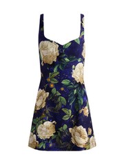 ALICE & OLIVIA (6) EVE FLORAL TWILIGHT EDEN SWEETHEART MINI DRESS NWT MSRP$595