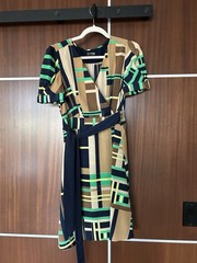 The Webster Miami for Target Collab Dress Sz M Geometric Art Deco Puff Sleeve