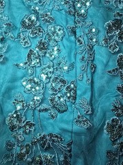 NEW Stacees Prom Homecoming Formal Dress Teal Sequin Embroidery W/ TAGS