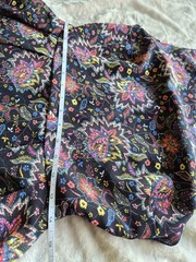GAP Fit & Flare Floral Satin Mini Dress Black Multicolor Lined Zip Size 4