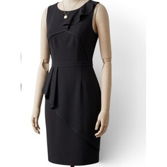 BCBGMAXAZRIA Siri Black Crepe Cocktail Dress Size 12 Little Black Dress