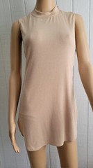 NWT Forever21 Summer Tan Beige Knit Short Stretch Cut Out Dress size L