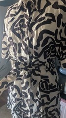 Reiss UK Size 10 USA Size 6 Linen Viscose Abstract Print Short Open Back Dress