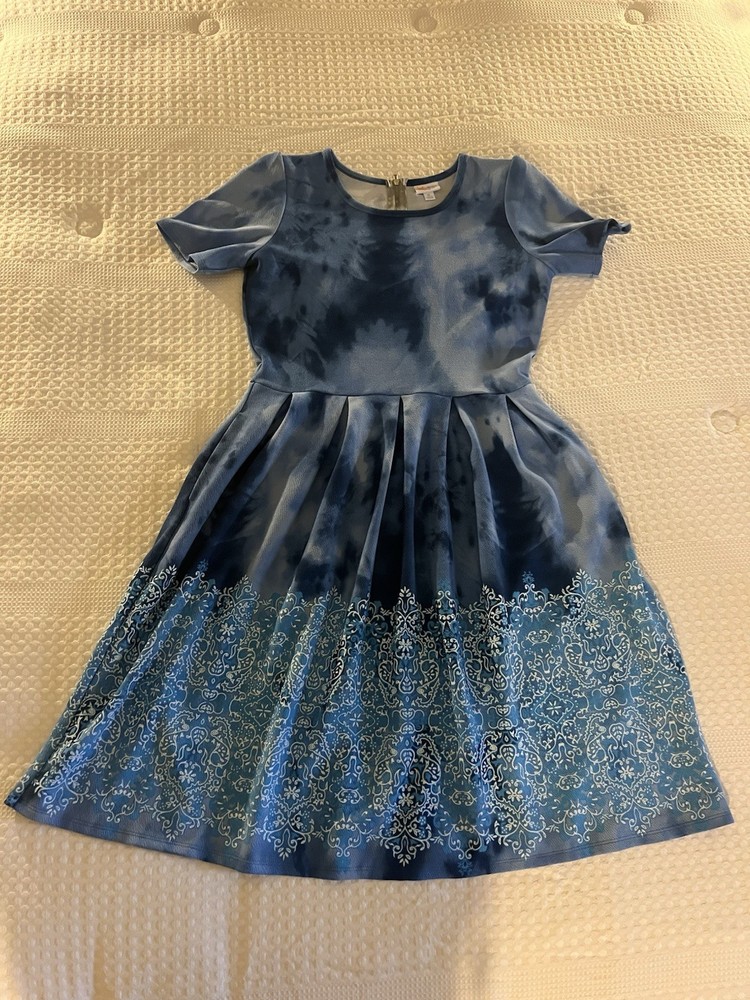 LuLaRoe Women&rsquo;s Short Sleeve Dress Size XL Blue