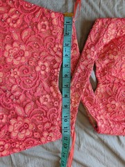 La Femme Lace Criss Cross Halter Prom Dress 2 Coral