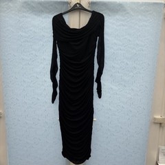 Spring/Summer Off-Shoulder Ruffled Mesh Sexy Tight Dress L/S size xl
