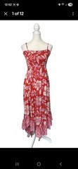 Angie Floral Maxi Dress Smocked Bodice Adjustable Straps Boho Summer Sundress