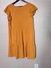 Como Vintage Mustard Tiered Ruffle Sleeve Dress Women&rsquo;s XL