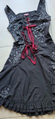 Joe Browns Black Gothic Steampunk Corset Maxi Dress Lagenlook Size UK-16 US-12