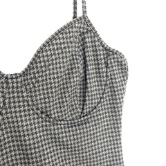 Bear Dance Houndstooth Bustier Coquette Underwire Goth Punk Dress Womens S XS