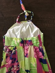 READ Lilly Pulitzer Halter Sundress Sz 2 Green Pink Blue Cotton Pom Pom Trim