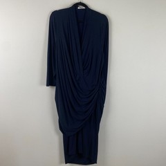 MM LaFleur Blue Stretch Jersey Casey Dress 3X Stretch Navy