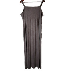 Lane Bryant Sun Dress Cami Smocked Spaghetti Strap Maxi Gray Womens Size 26 28