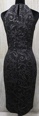 Enfocus Studio Black Silver Paisley Sheath Halter Knee Dress Sleeveless 4