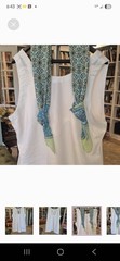VIUTIL Elegant old money white sleeveless XL linen mini dress scoop back summer