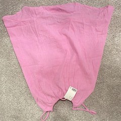 H&M Pink Solid Tie-Strap Mini Dress Beach Coverup 100% Cotton Sleeveless Size S