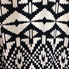 Francescas Bird Cage Label Geometric Tribal Print Sleeveless Dress Black Cream L