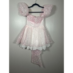 Sugar Thrillz Dolls Kill Pink Organza Eyelet Puff Sleeve Mini Dress AST240943 S