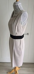 Gorgeous M&S Autograph Dress Beige/Black Special Occasion Crepe Feel Lined Sz 8