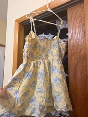 Hollister Sofia Button Front Mini Dress Yellow Floral XL Petite