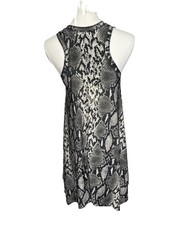 Isabella Rodriguez Blk & Beige Snake Print Asymmetrical Hem Tank Dress Women Med