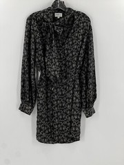LEONA by Lauren Leonard 100% Silk Telephone Belted Dress Size Medium USA Made EC