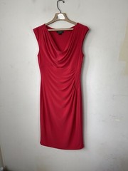 LRL RALPH LAUREN Dress 10 Red Date Night Sexy Romantic Valentines Day Ruched