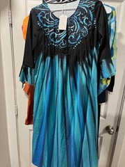 BLACK BLUE GREEN OMBRE SIZE M DRESS (made with love brand)tags