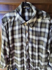 Torrid Plus Size 1 Collared Long Sleeve Plaid Button Front Midi Shirt Dress