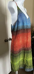 🌼CHARLIE JADE MULTICOLOR GRADIENT DRESS • SILK‑LINED • SZ SP • SPAGHETTI STRAPS