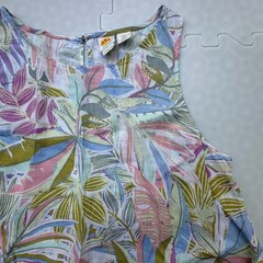C&C California Women&rsquo;s Sleeveless Linen Tropical Leaf Print Dress