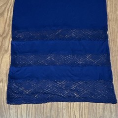 NWT Spense Blue XL Sleeveless Scoop Neck Tank Midi Dress Crochet Lace Pullover